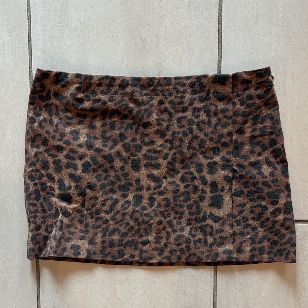 Olivaceous Brown Leopard Mini Skirt
